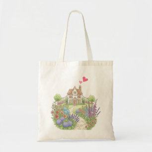 Cute Little Country House with Heart Gift for her Tote Bag