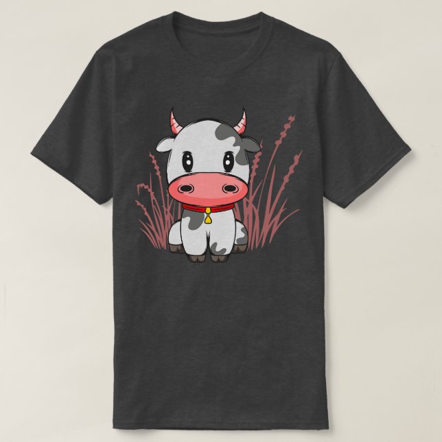 Cute Little Cow Chibi toon Cow Lover Gift T-Shirt (Design Front)