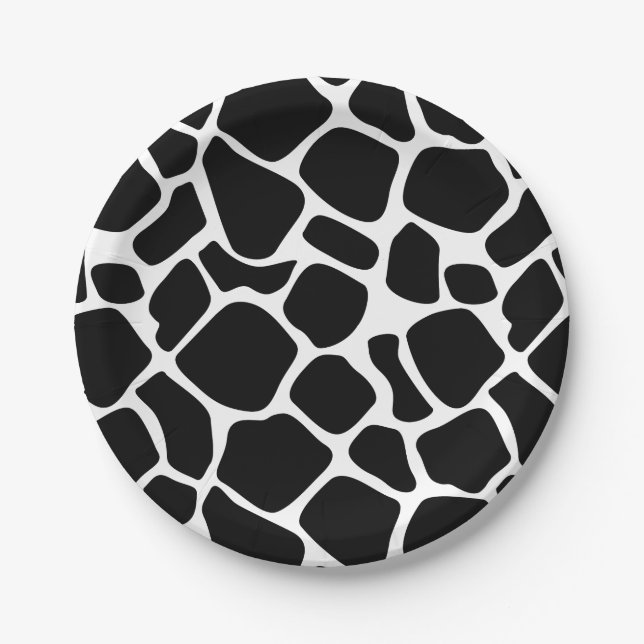 Cute Little Cow Print Baby Shower Paper Plate (Front)