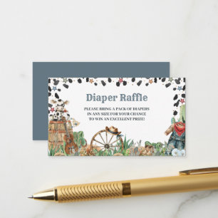 Cute Little Cowboy Western Watercolor Baby Shower Enclosure Card