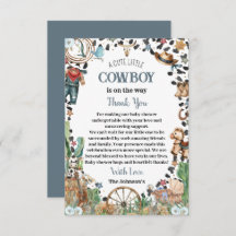 Cute Little Cowboy Western Watercolor Baby Shower