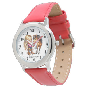 Cute little cowgirl add name watch