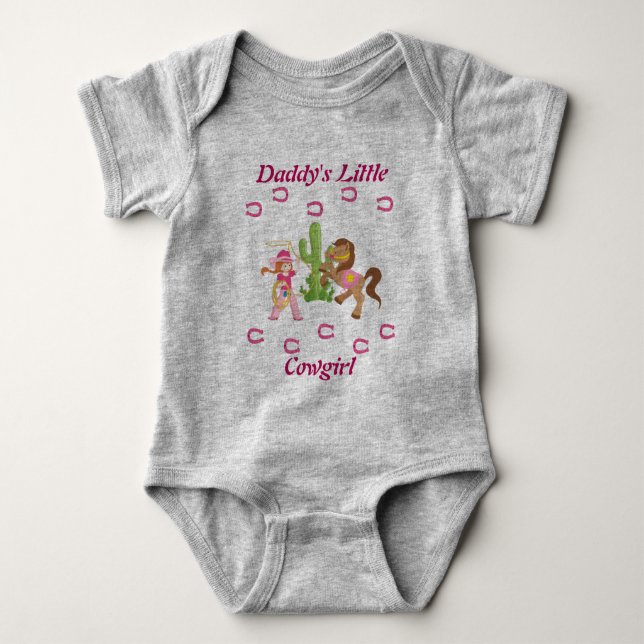 Cute Little Cowgirl and Pony Baby Bodysuit (Front)