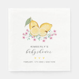 Cute Little Cutie Lemon Citrus Baby Shower Napkin