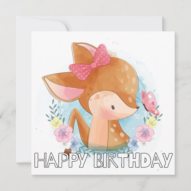 Cute Little Deer Exploring The Outdoors (Front)