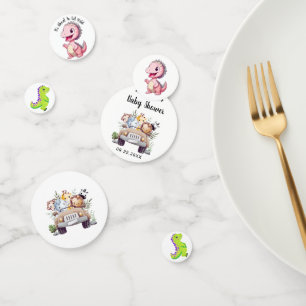 Cute Little Dino Baby Shower Confetti
