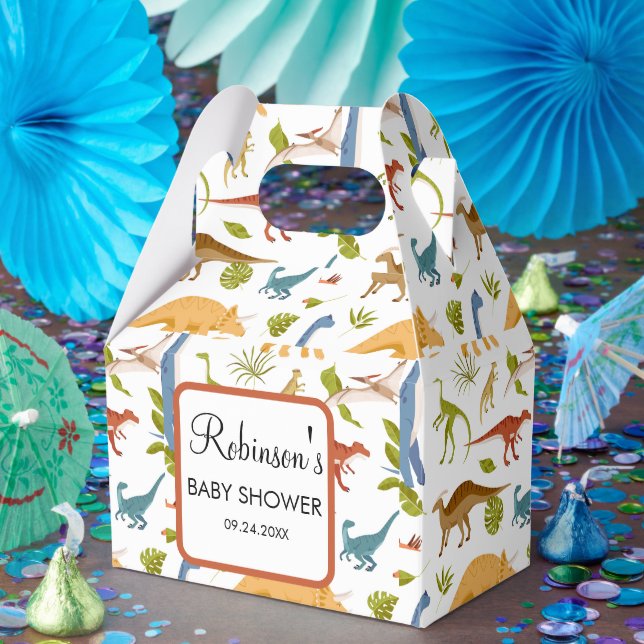 Cute Little Dino Baby Shower Favour Box (Party)