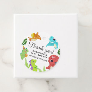 Cute Little Dino Baby Shower Favour Tags