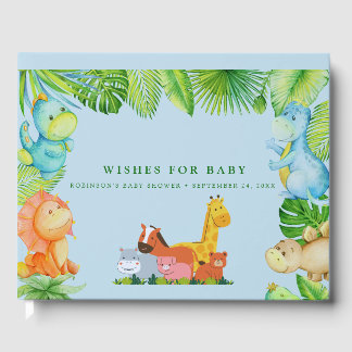 Cute Little Dino Baby Shower Guest Book