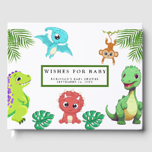 Cute Little Dino Baby Shower Guest Book