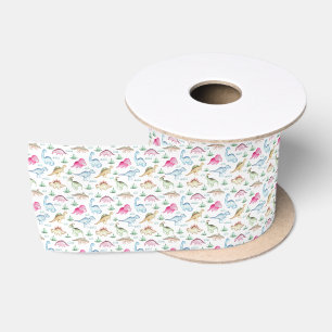 Cute Little Dino Baby Shower Satin Ribbon
