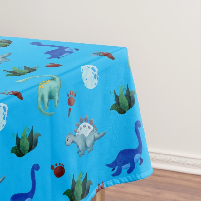 Cute Little Dino Baby Shower Tablecloth (In Situ)