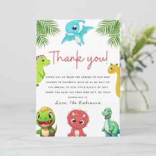 Cute Little Dino Baby Shower Thank You Card