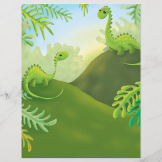 cute little dinosaur land scene