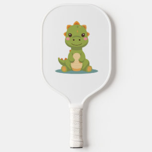 cute little dinosaur pickleball paddle