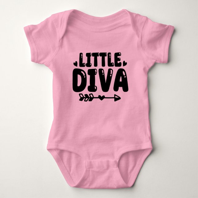 Cute Little Diva Baby Girl Body Suit Bodysuit (Front)