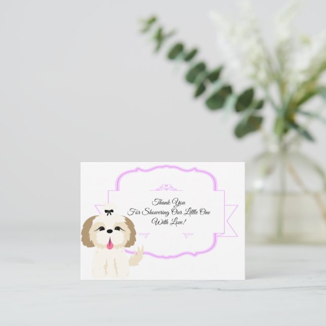Cute Little Dog Thank You Card (Standing Front)
