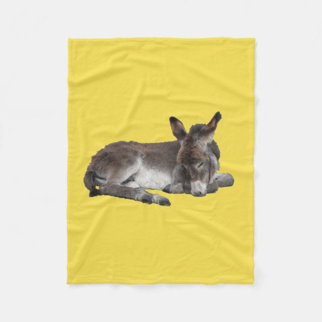 Cute Little Donkey Foal Fleece Blanket (Front)