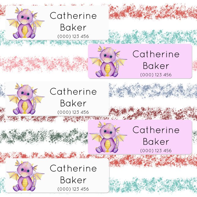 Cute Little Dragon Kids Names Labels (Creator Uploaded)