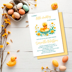 Cute Little Duckling Is On The Way Baby Shower  Invitation