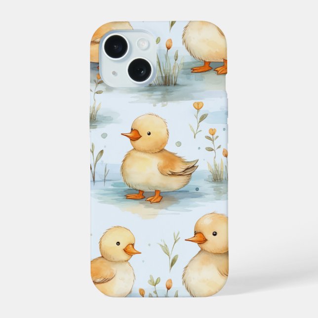 Cute Little Duckling Pattern iPhone 15 Case (Back)