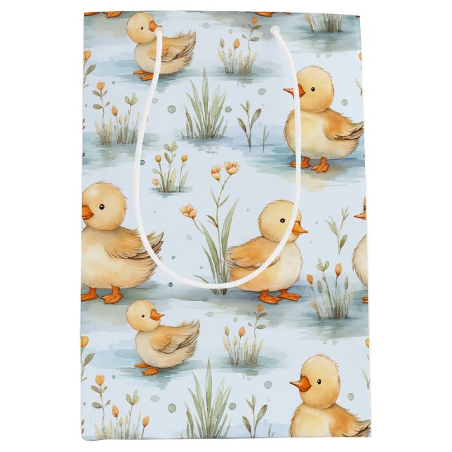 Cute Little Duckling Pattern Medium Gift Bag (Front)