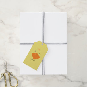 Cute Little Ducky Face Personalised Text Gift Tags