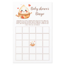 Cute Little Dumpling Baby Shower Game Bingo Card