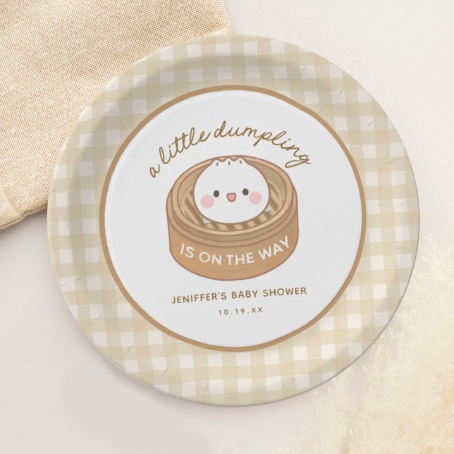 Cute Little Dumpling Baby Shower Paper Plate (Creator Uploaded)
