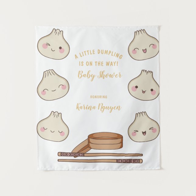 Cute Little Dumpling Baby Shower  Tapestry (Front)