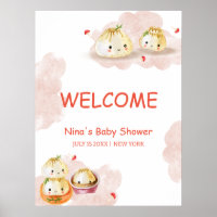 Cute Little Dumpling Mushroom Baby Shower Welcome