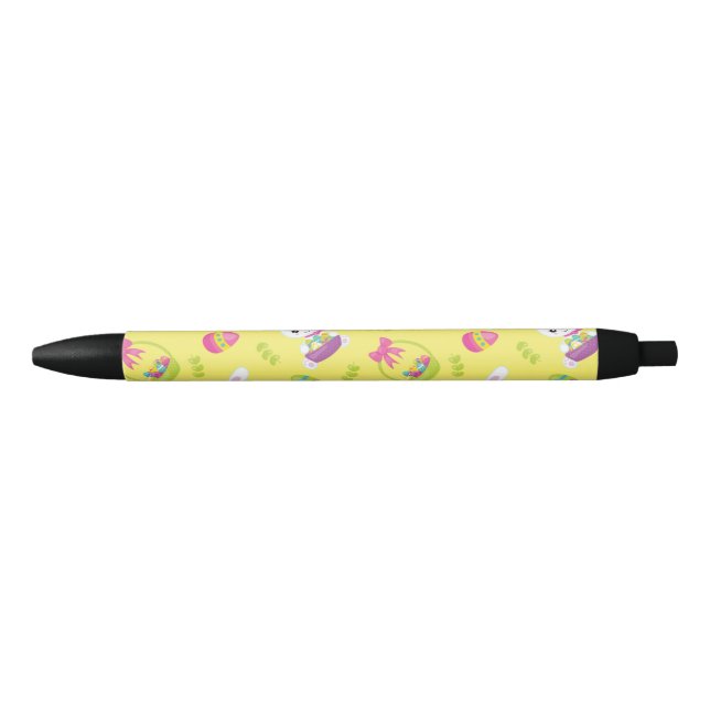 Cute Little Easter Bunny Egg Pattern Gift Black Ink Pen (Front)