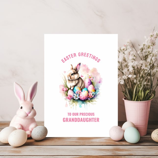 Cute Little Easter Bunny Granddaughter Greeting Card (Creator Uploaded)