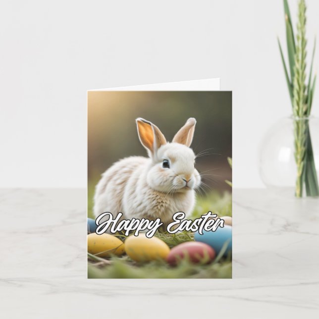 Cute Little Easter Bunny Holiday Card (Front)