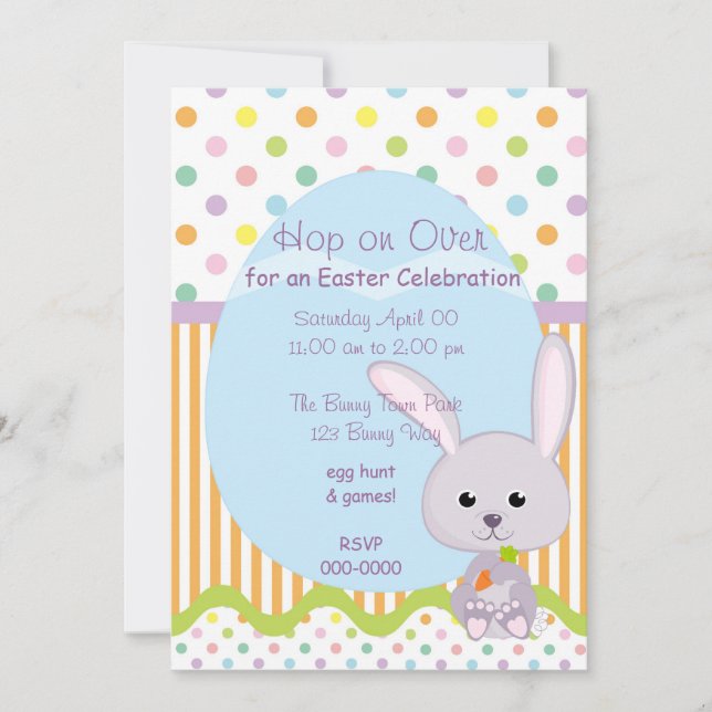 Cute Little Easter Bunny Invitation (Front)