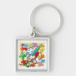 cute little elephant painting key ring