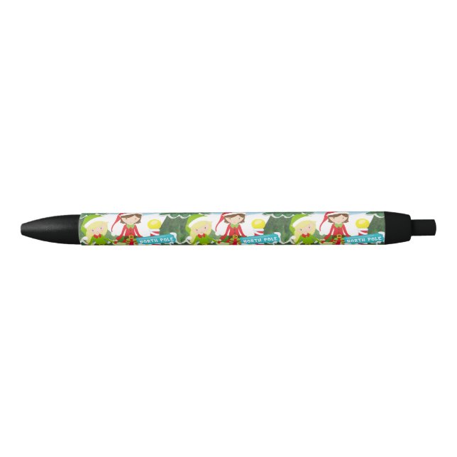 Cute Little Elves Duo Black Ink Pen (Front)