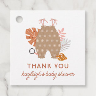Cute Little Explorer Boho Girl Baby Shower Favour Tags
