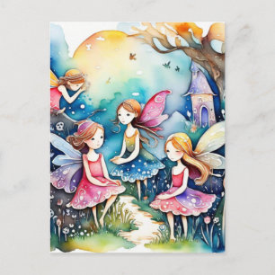 Cute little fairies in the field Card