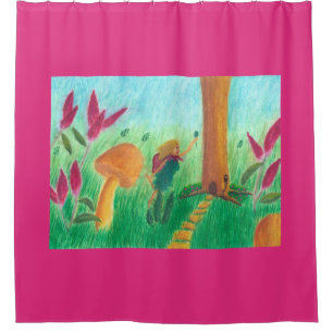 Cute Little Fairy Blessing a Tree Shower Curtains