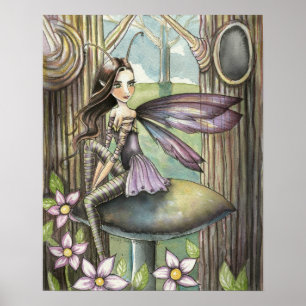Cute Little Fairy in the Woods Poster