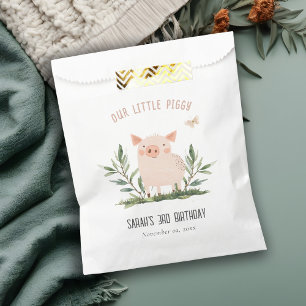 Cute Little Farm Pig Butterfly Kids Birthday Favour Bags