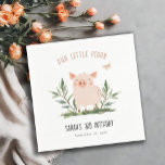 Cute Little Farm Pig Butterfly Kids Birthday Napkin<br><div class="desc">If you need any other matching product or customisation,  kindly message via Zazzle.</div>