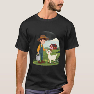 Cute Little Farmer Boy Goat T-Shirt