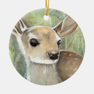 Cute Little Fawn Christmas Ornament