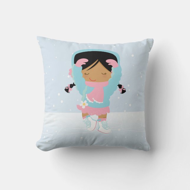 Cute Little Figure Skater Cushion (Front)