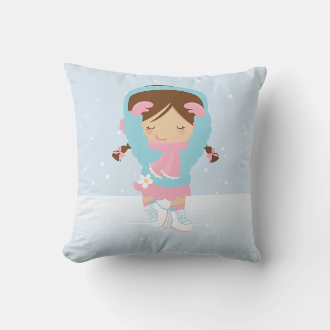 Cute Little Figure Skater Cushion (Front)