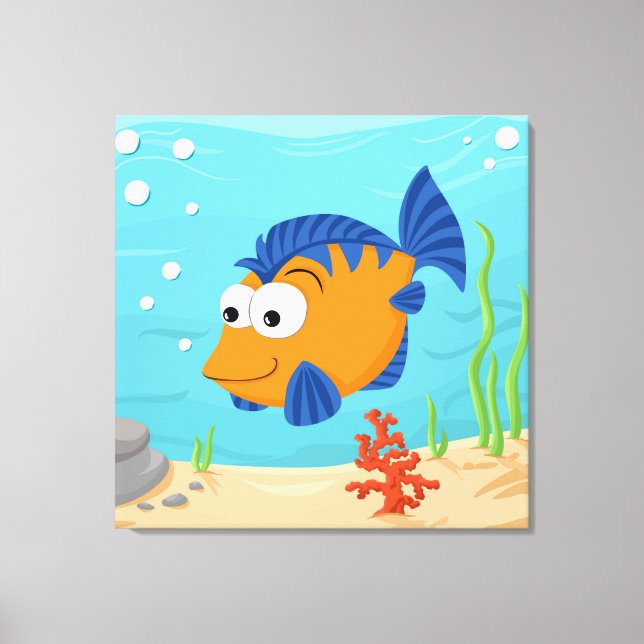 Cute little fish canvas print (Front)