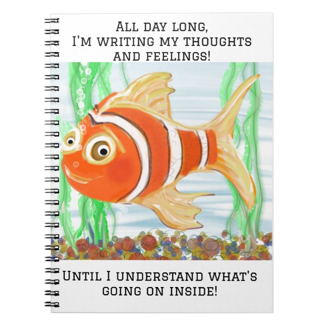 Cute Little Fishie Swimming In A Pool Notebook (Front)
