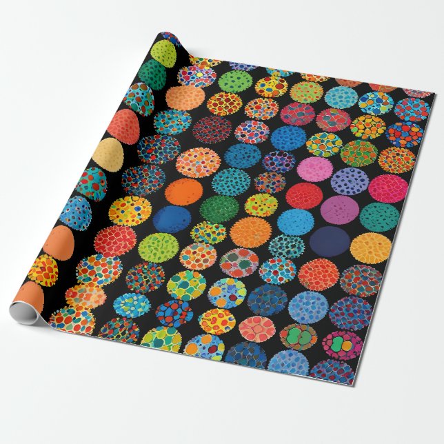 Cute little flower heads wrapping paper (Unrolled)